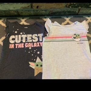 Girls Star Wars baby yoda shirts size 6